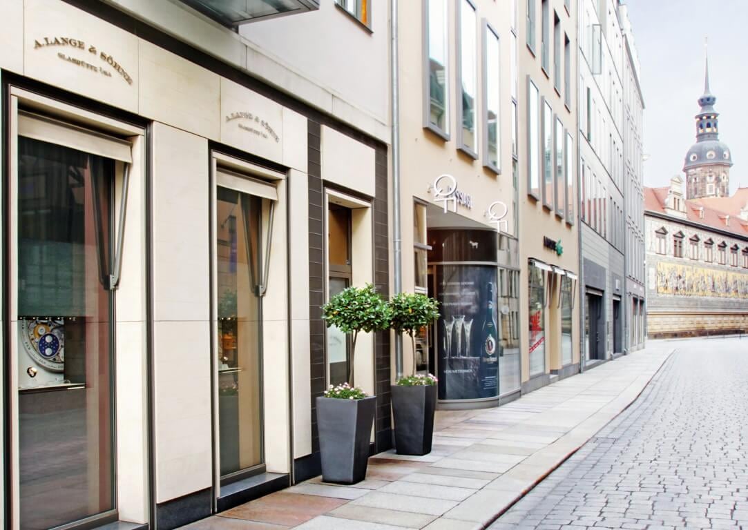 Gesicherte Boutique in einer Innenstadt